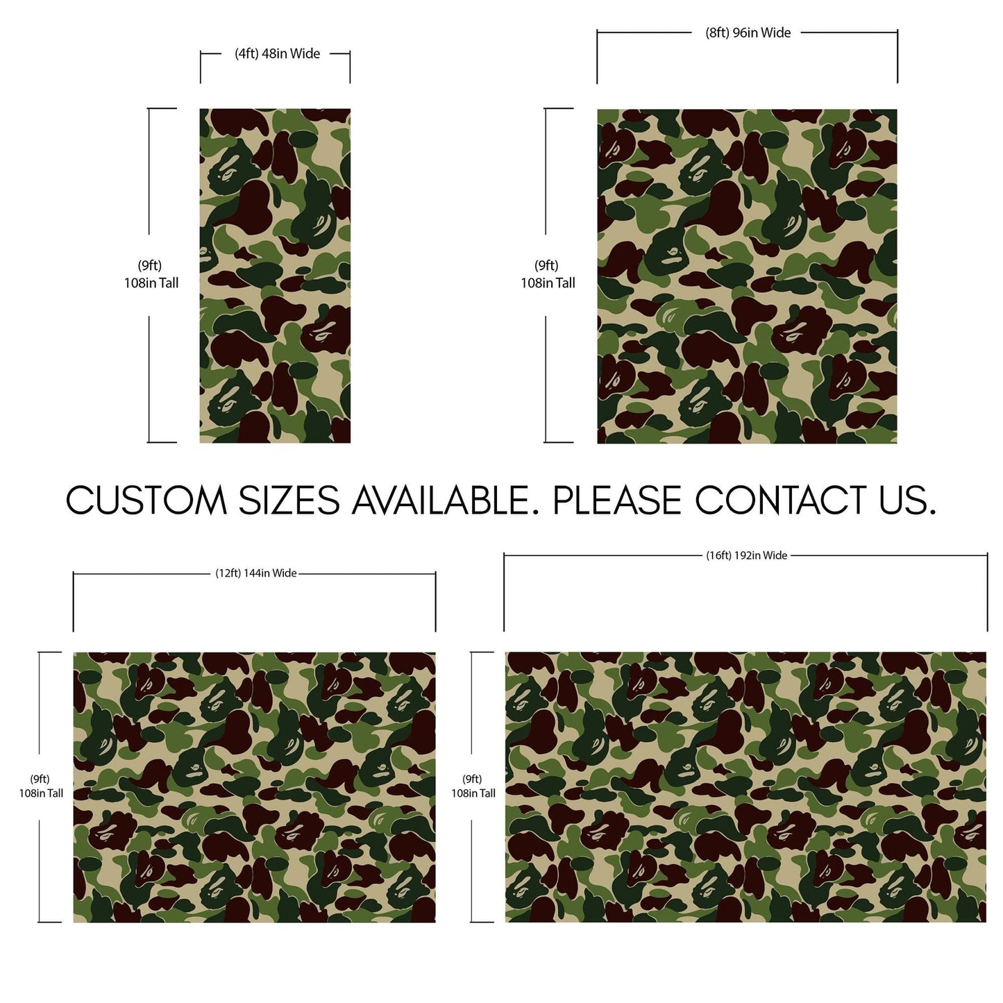 Bape Camo Wallpaper Mural. Green Camo Streetwear Hype Beast Aesthetics. #6662