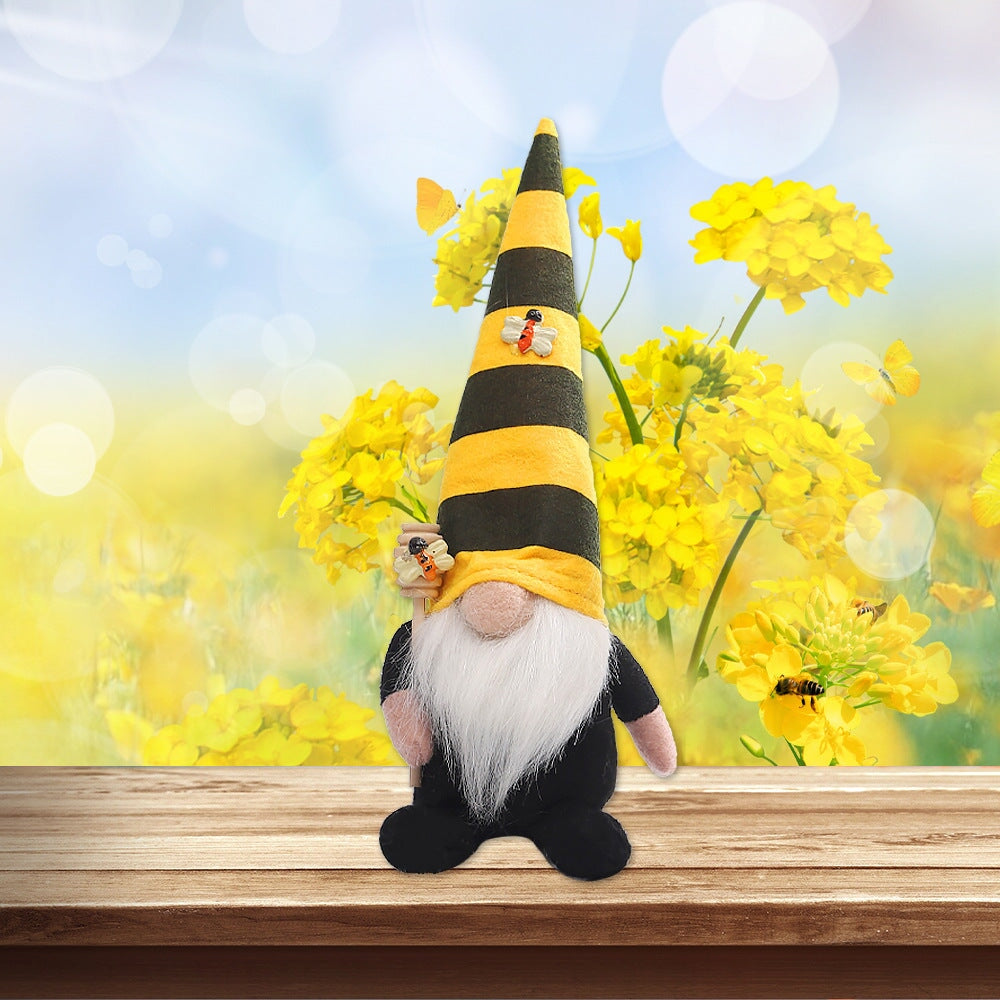 Bee and Honey Themed Gnomes, Plush Bumblebee Home Decor