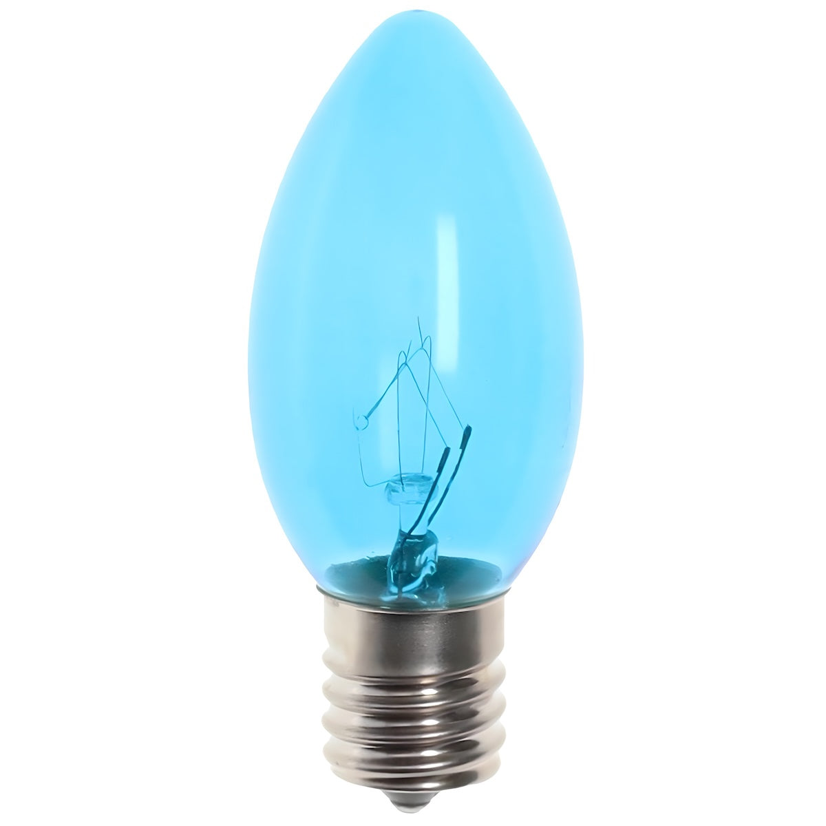 C9 Incandescent Christmas Light Bulbs, Blue, Transparent, Pack of 25 [CLOSEOUT]