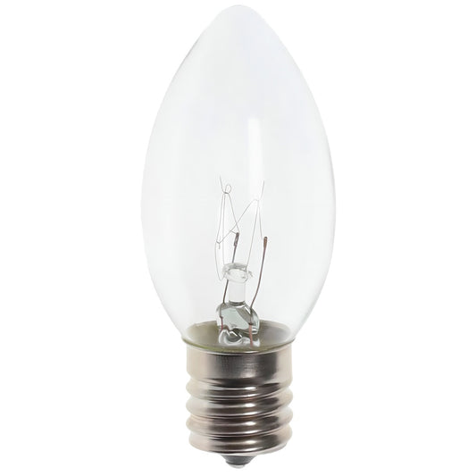 C9 Incandescent Christmas Light Bulbs, Clear, Transparent, Pack of 25 [CLOSEOUT]