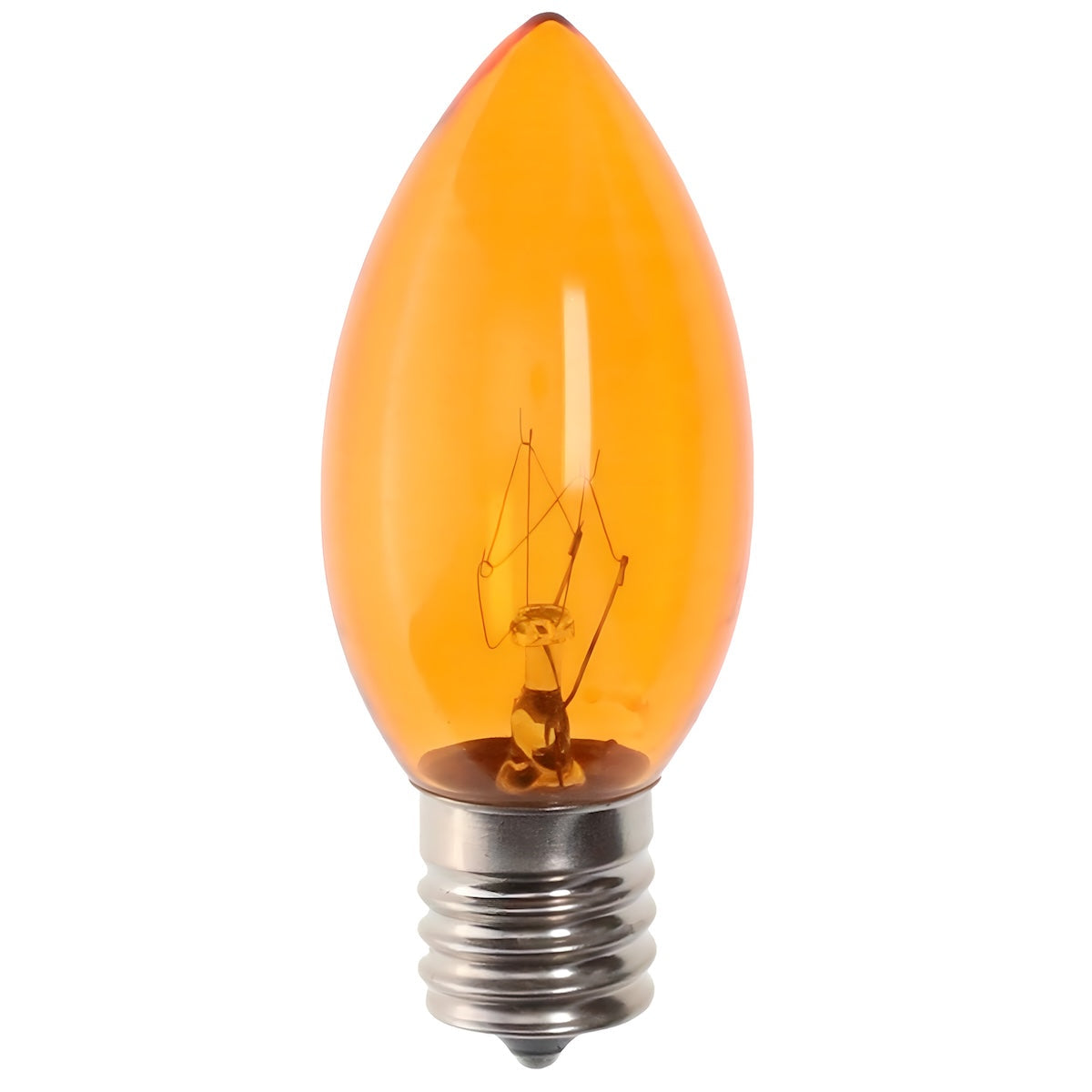 C9 Incandescent Christmas Light Bulbs, Orange, Transparent, Pack of 25 [CLOSEOUT]