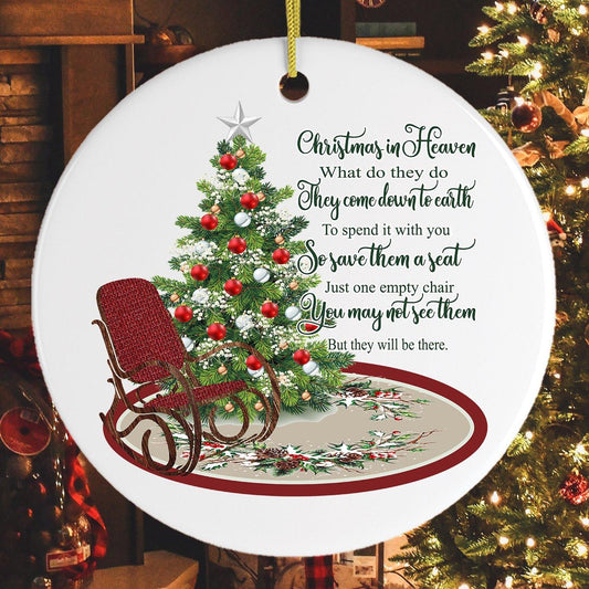 Christmas in Heaven Quote Ornament