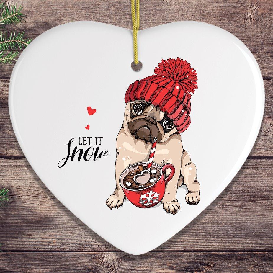 Cute Christmas Pug Ornament