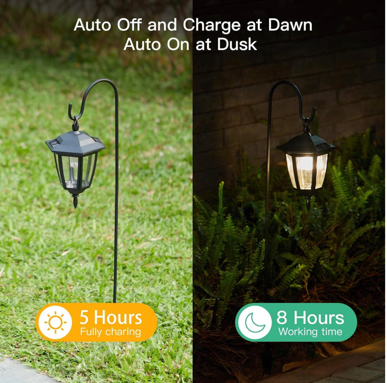 SmartYard Solar Hanging Lights Dual Use Shepherd Hook Lights Outdoor, 4 Pack