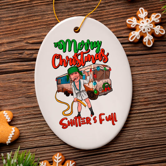 Cartoonish Merry Christmas Shitters Full Ornament