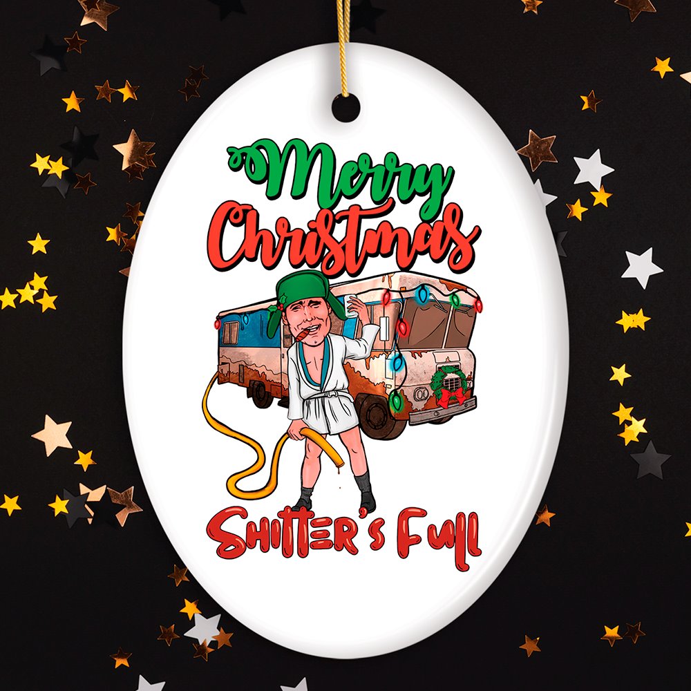 Cartoonish Merry Christmas Shitters Full Ornament