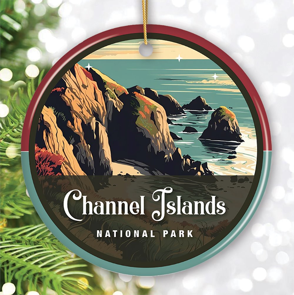 Channel Islands National Park Retro Ornament, California Vintage Travel Souvenir and Gift