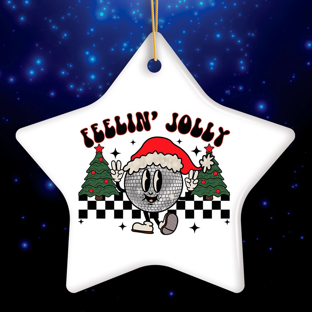 Feelin Jolly Retro Disco Christmas Ornament