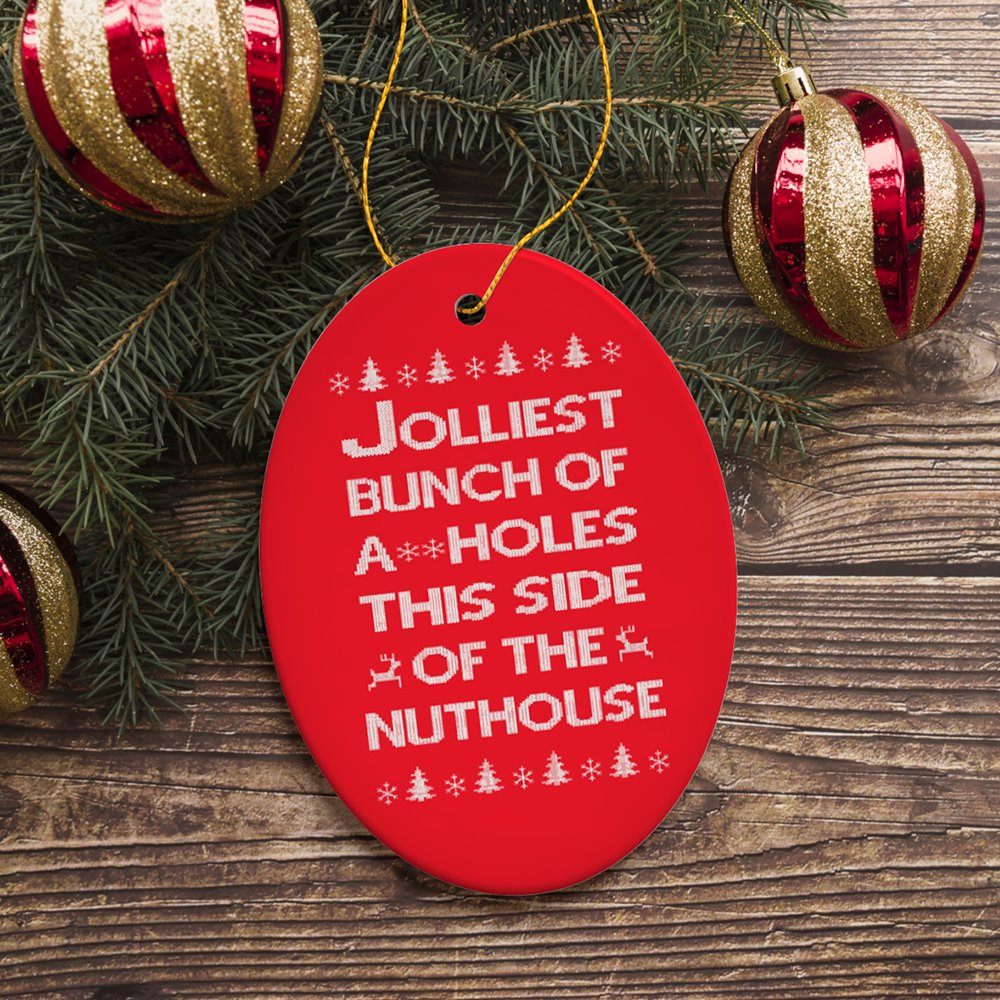 Funny Nuthouse Family Christmas Ornament