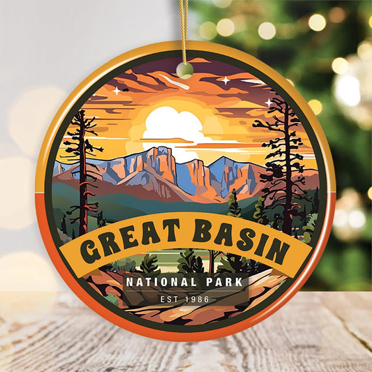 Great Basin National Park Retro Ornament, Nevada Traveler Souvenir and Gift