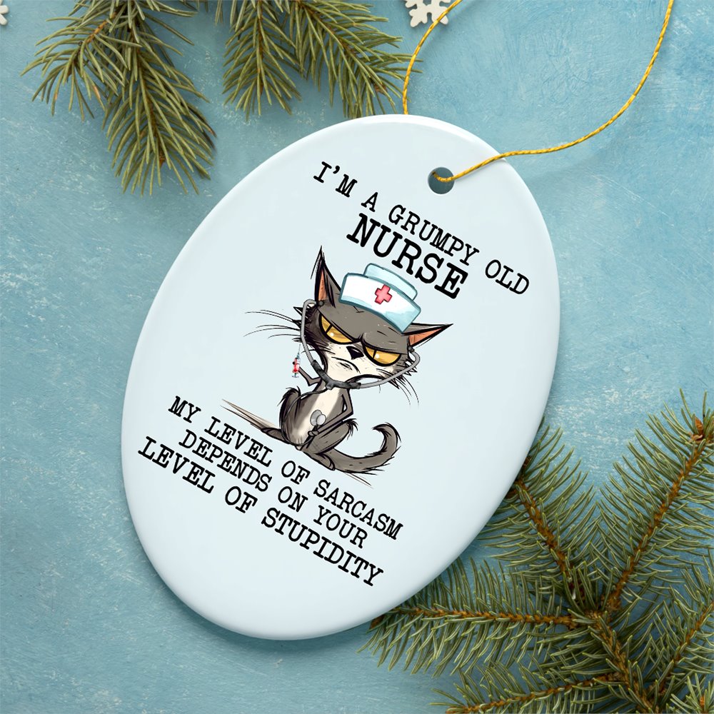 Grumpy Old Nurse Cat, Cute and Funny Christmas Gift