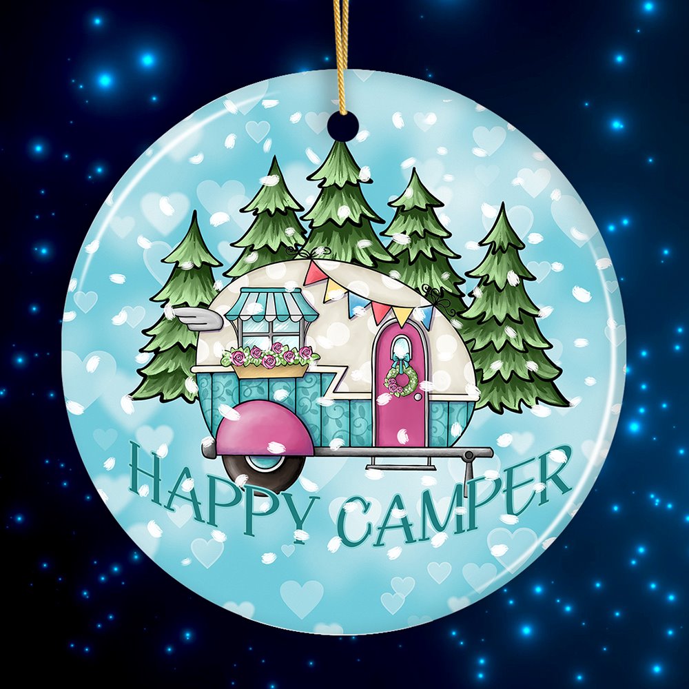 Happy Camper Winter RV Ornament