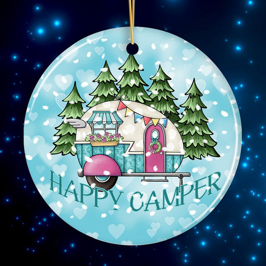 Happy Camper Winter RV Ornament