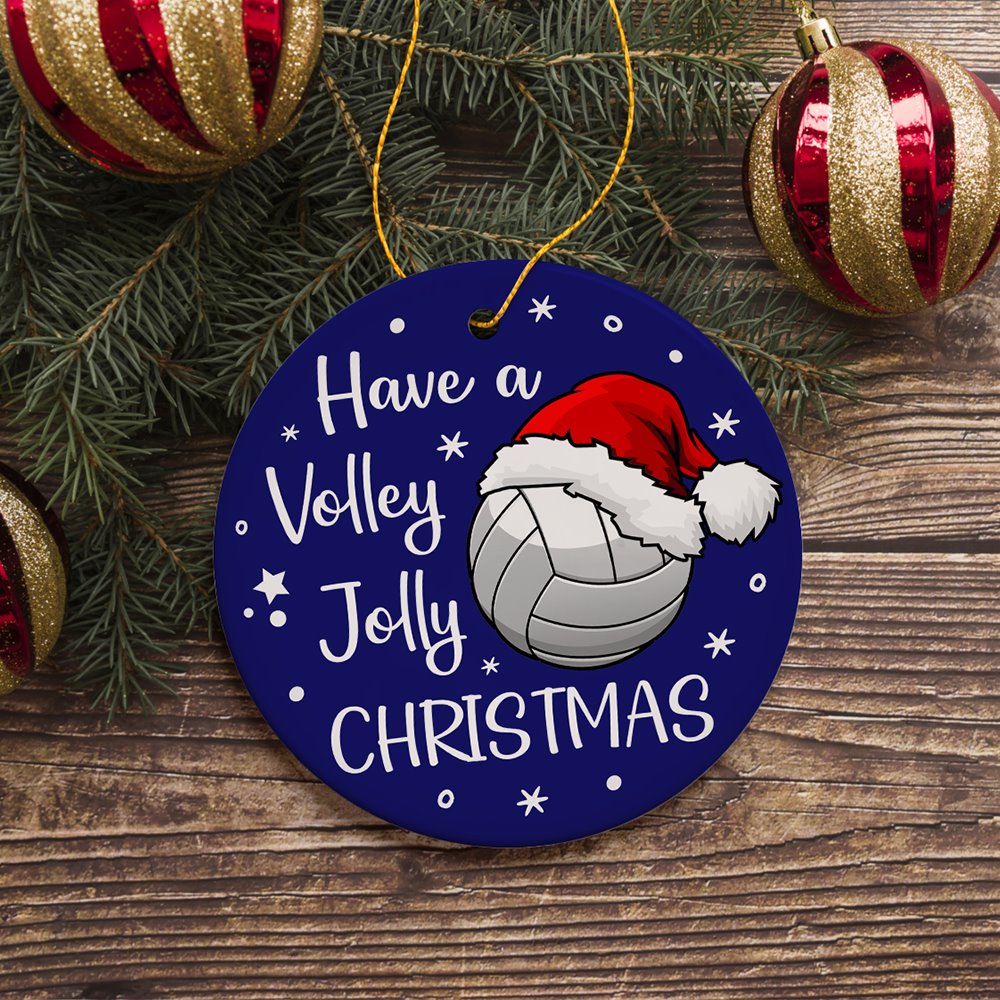 Have a Volley Jolly Christmas Volleyball Ornament