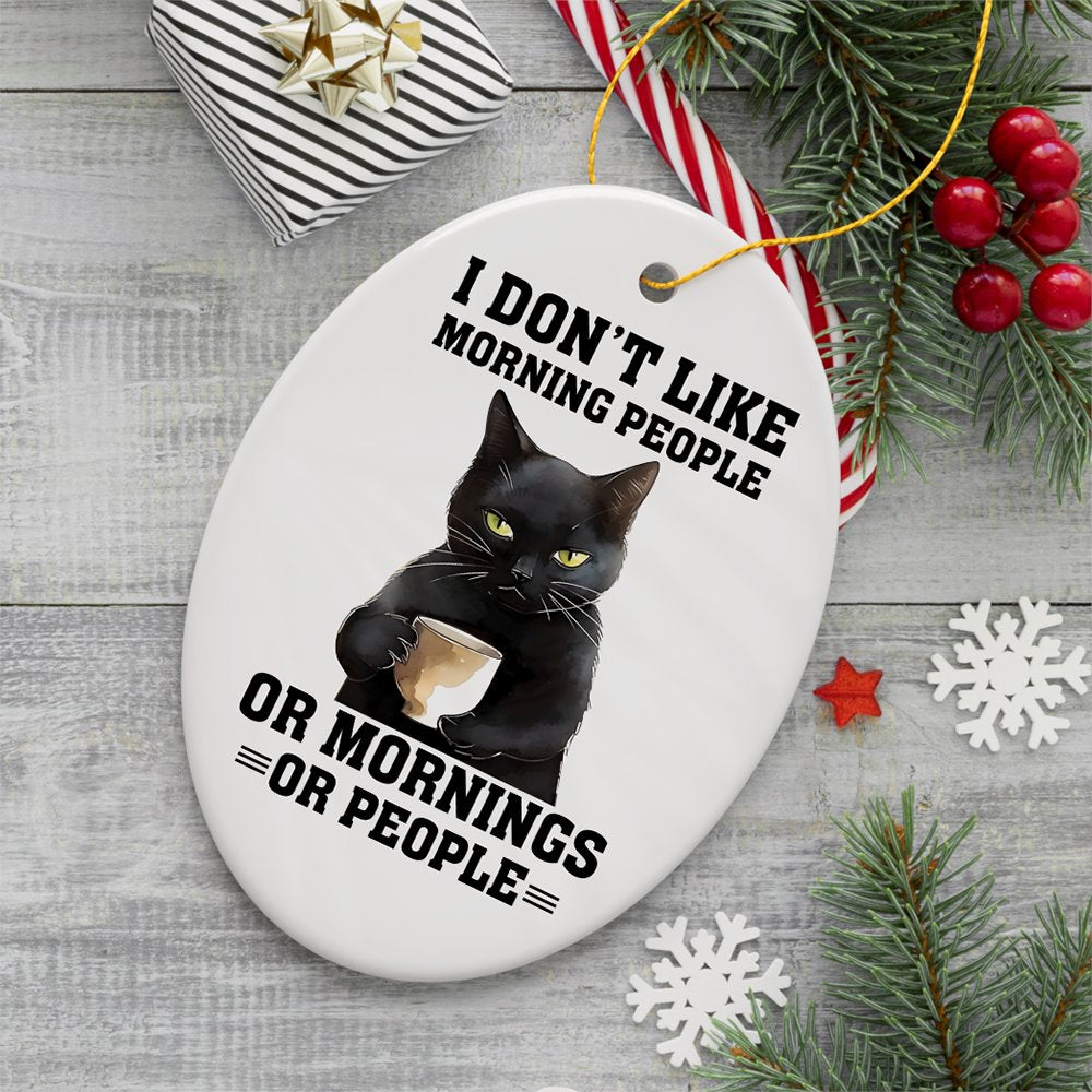 I Don't Like Morning People Quirky Cat, Cute and Funny Christmas Gift