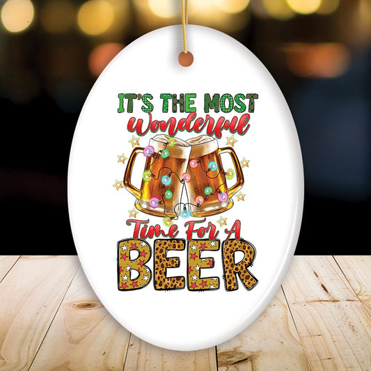 It’s the Most Wonderful Time for a Beer Festive Party Themed Christmas Ornament