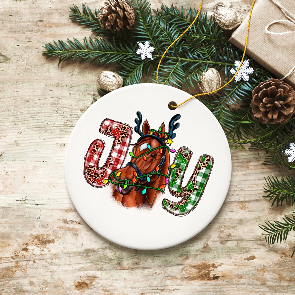 Joy Christmas Horse Holiday Ornament