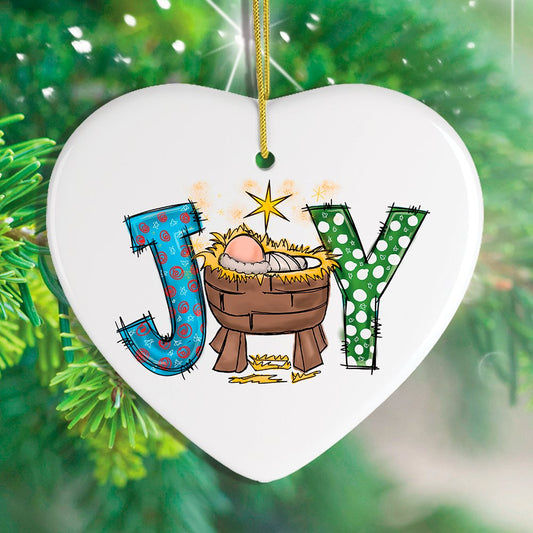 Joy Nativity Baby Jesus Ceramic Christmas Ornament