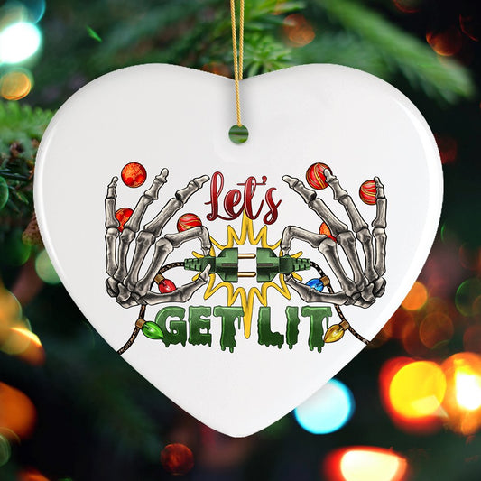 Let’s Get Lit Skeleton Fingers and Christmas Plugs Ornament