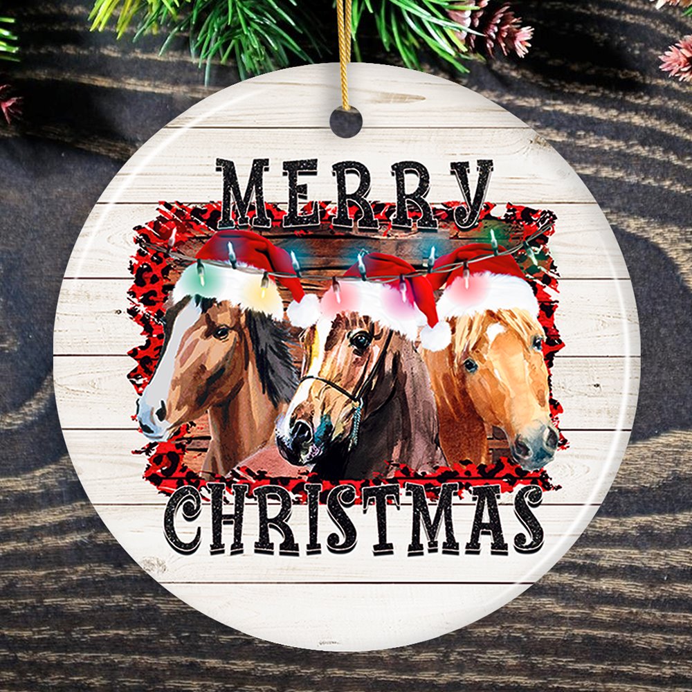 Merry Christmas Horse Stable Christmas Ornament