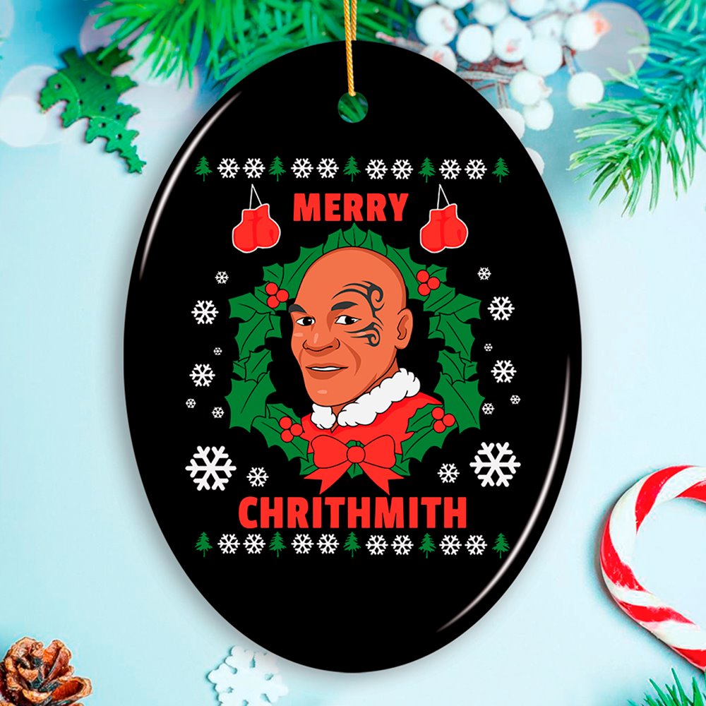 Merry Chrithmith Funny Boxing Meme Christmas Ornament, Humorous Christmas Gift