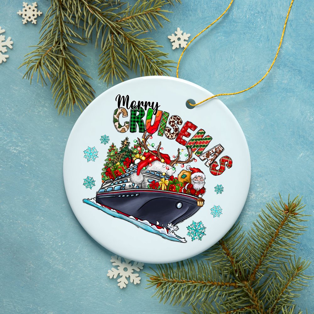 Merry Cruisemas Cruise Ship Theme Christmas Ornament