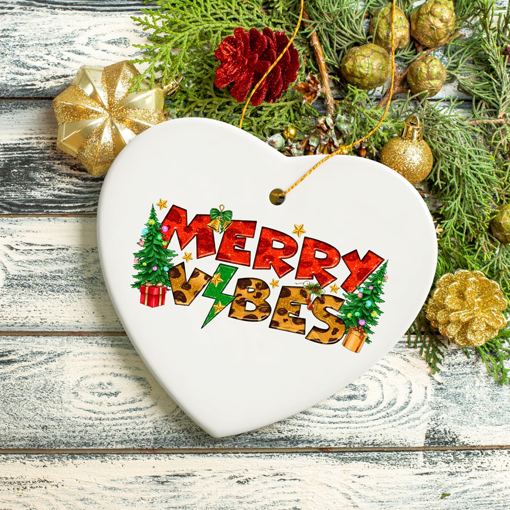 Merry Vibes Energetic Rock Theme Christmas Ornament