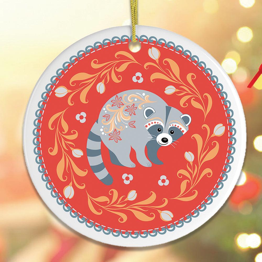 Minimalist Scandinavian Raccoon Ornament