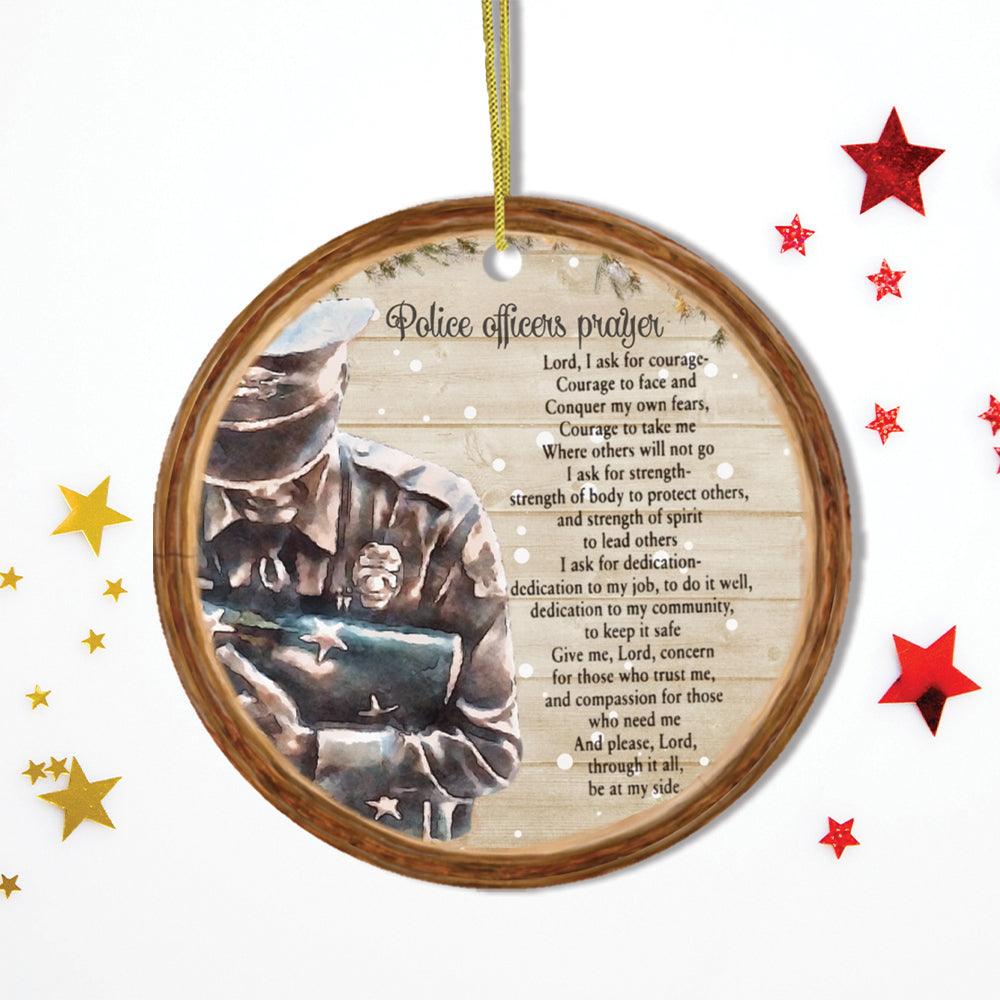 Police Officers Prayer Religious Law Enforcement Christmas Ornament