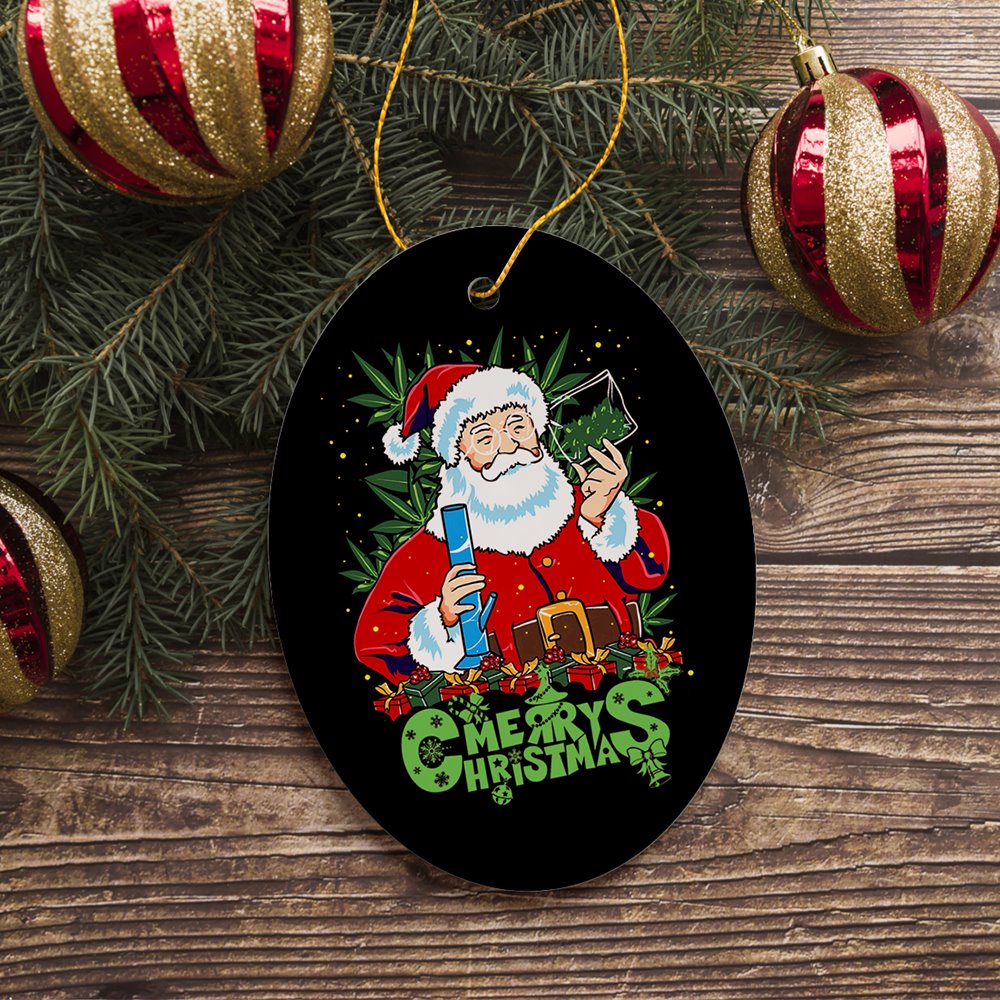 Pothead Santa Christmas Ornament