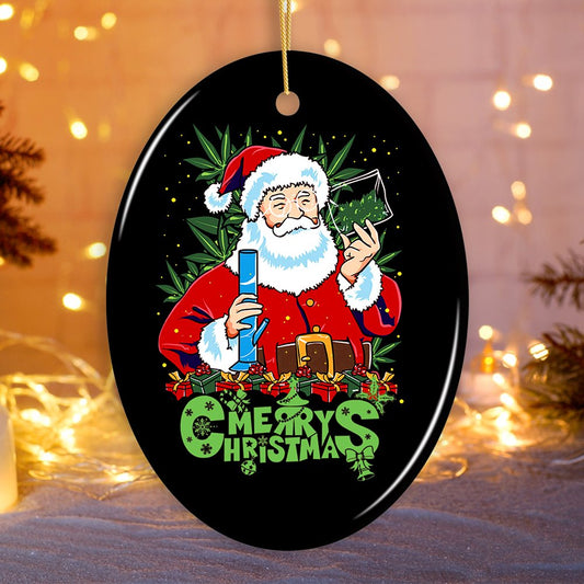 Pothead Santa Christmas Ornament