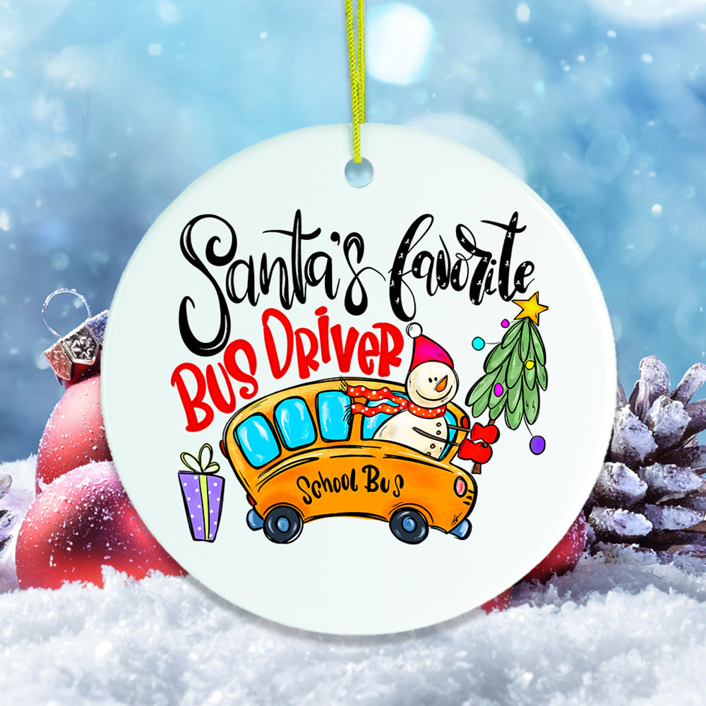 School Bus Driver Santa’s Favorite Christmas Ornament