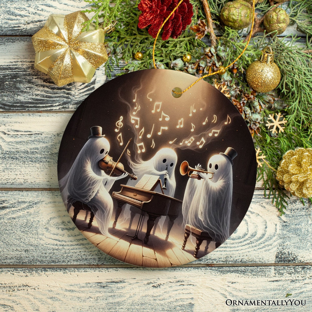 Ghostly Triumvirate Musical Prodigies Ornament, Whimsical Horror Musicians Unique Halloween Tree Gift