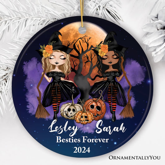 Halloween Witch Besties Personalized Ornament