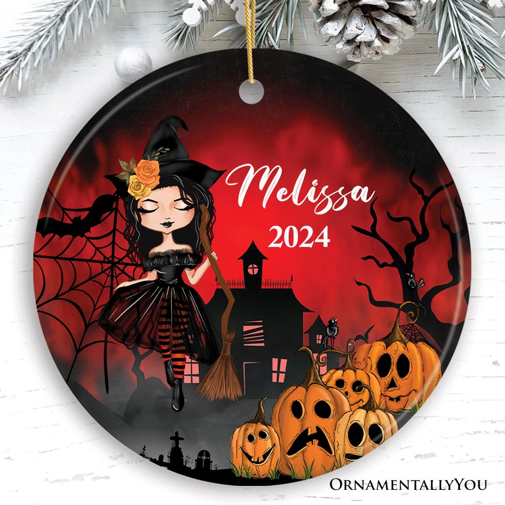 Personalized Witch Halloween Themed Women's Ornament