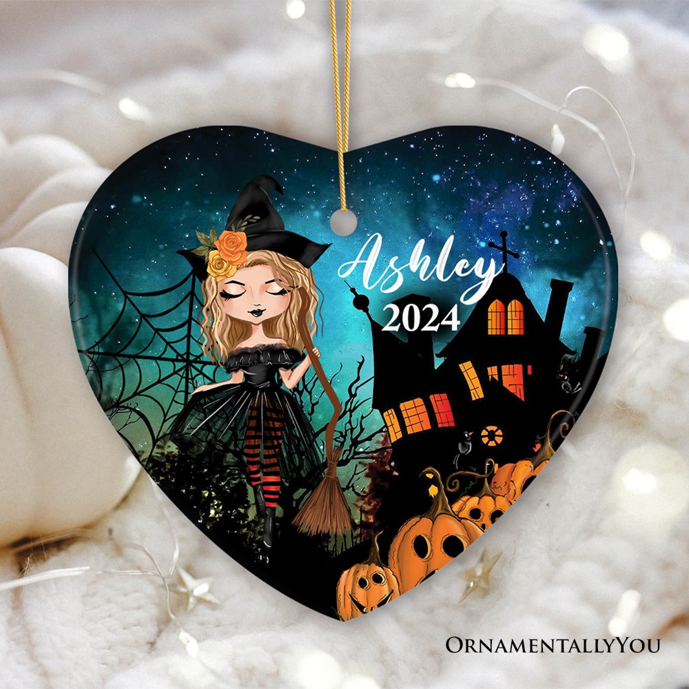 Personalized Witch Halloween Themed Women's Ornament