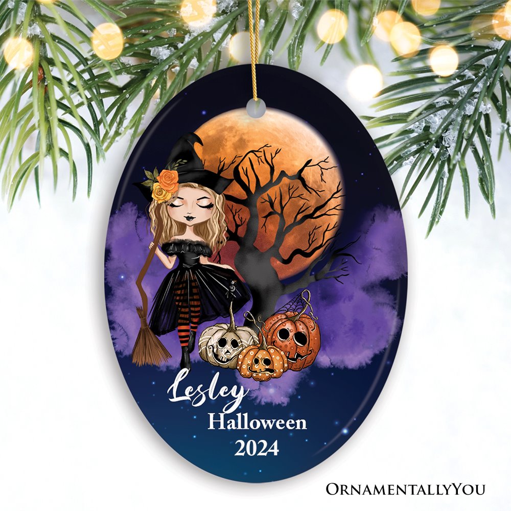 Halloween Witch Besties Personalized Ornament