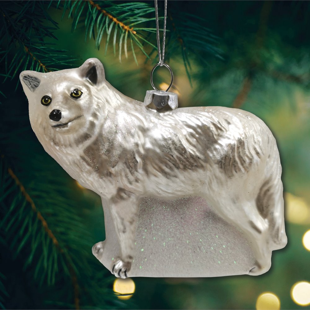 Arctic Winter Wolf Christmas Ornament