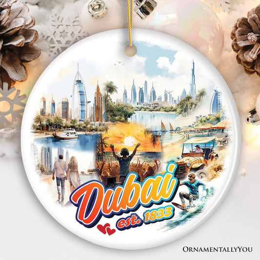 Artistic Dubai Cultural Christmas Ornament, Keepsake Souvenir and Gift