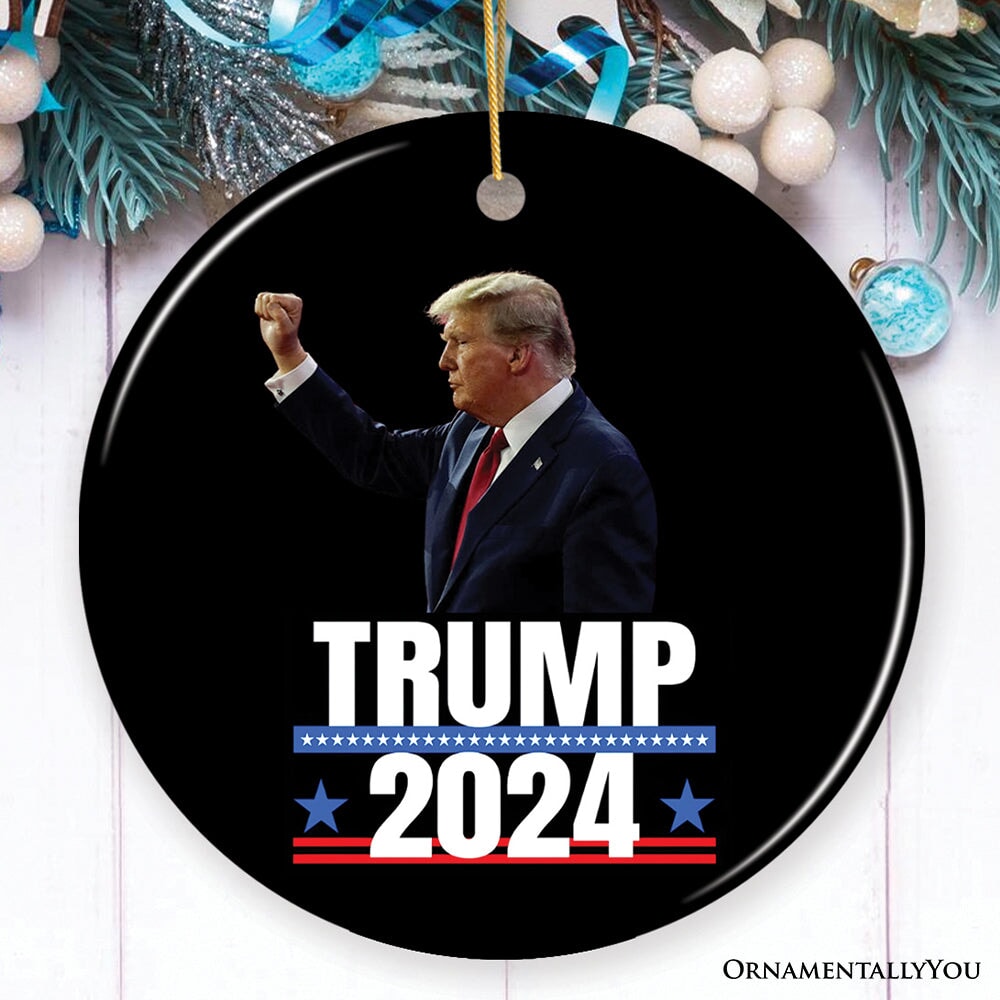 Donald Trump Presidential Candidate 2024 Ornament, Gift For Determined Leadership