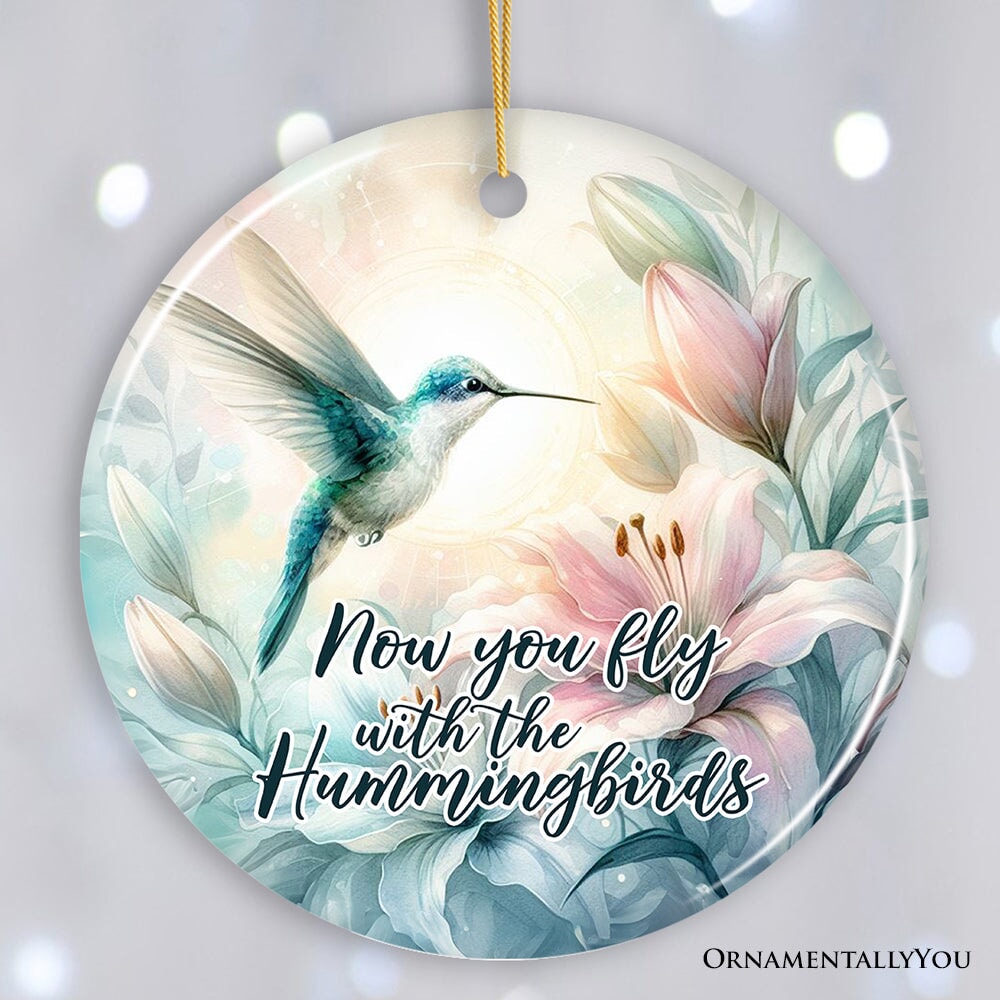 Ethereal Fly with the Hummingbirds Ornament, Remembrance Gift