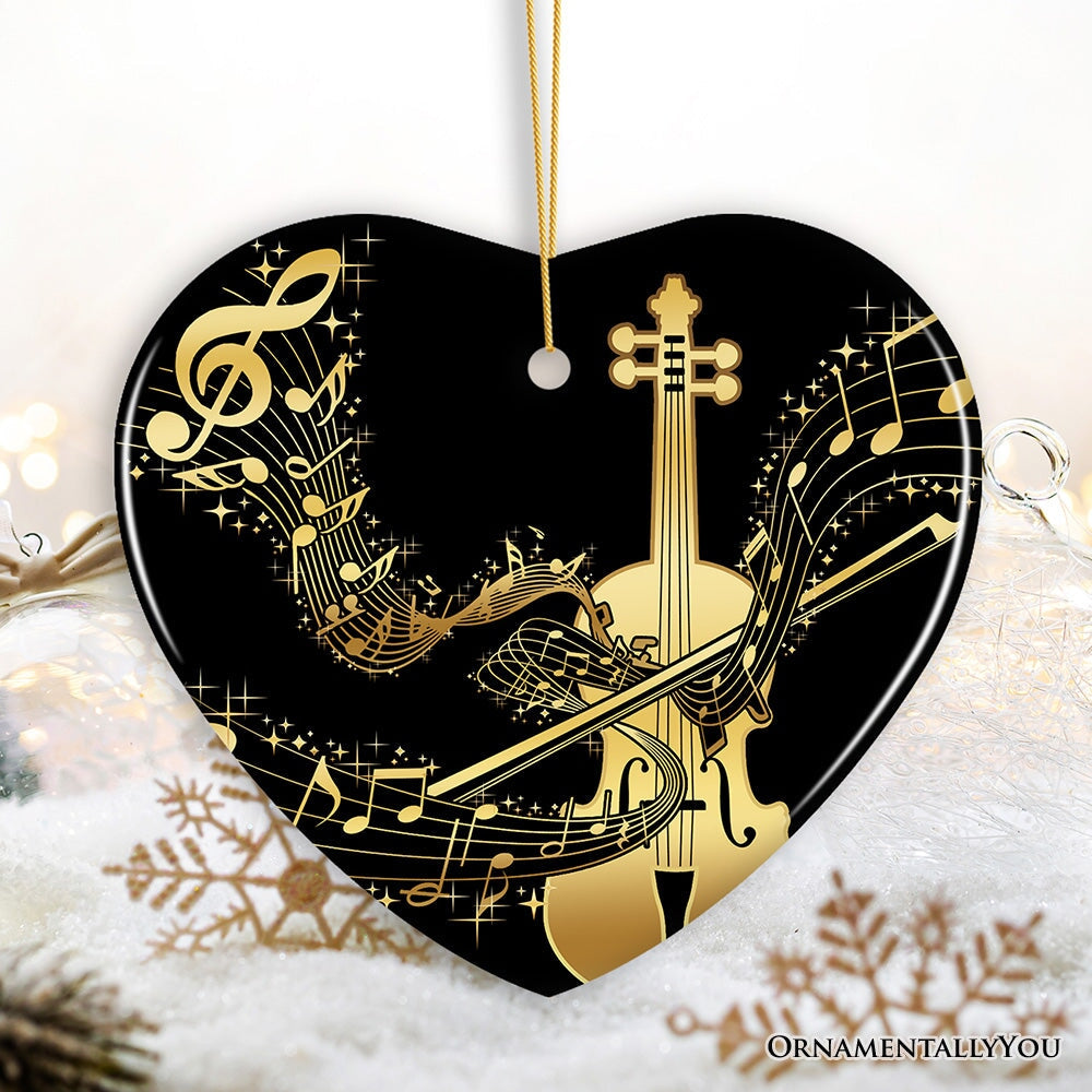 Golden Symphony of Violin Ornament, Serenade of Harmonious Melodies, Gift for Music Lovers