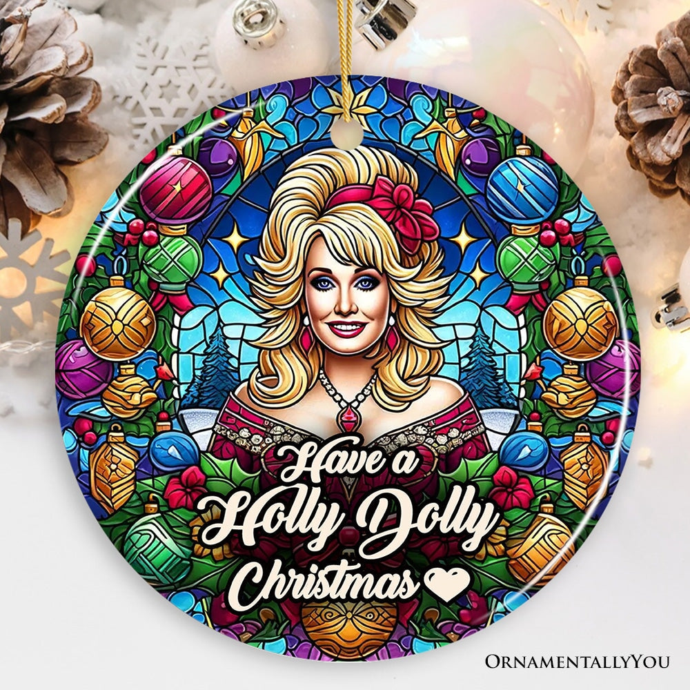 Have a Holly Dolly Christmas Ornament, Marvelous Country Keepsake