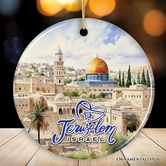 Jerusalem Israel Classic Artwork Ornament, Jewish Souvenir and Gift