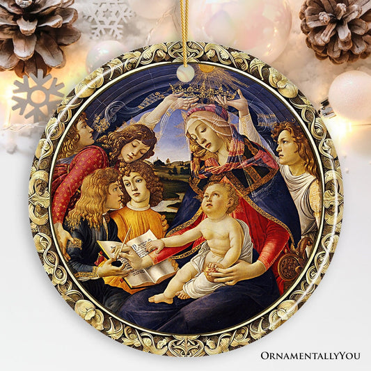 Madonna and Child Famous Botticelli Art Painting Ornament of the Renaissance Medici Family and Nativity