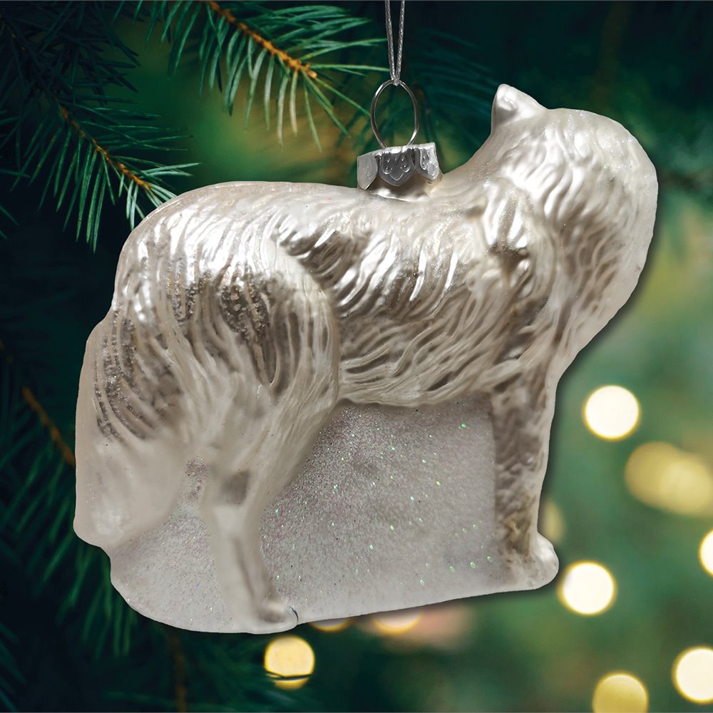 Arctic Winter Wolf Christmas Ornament