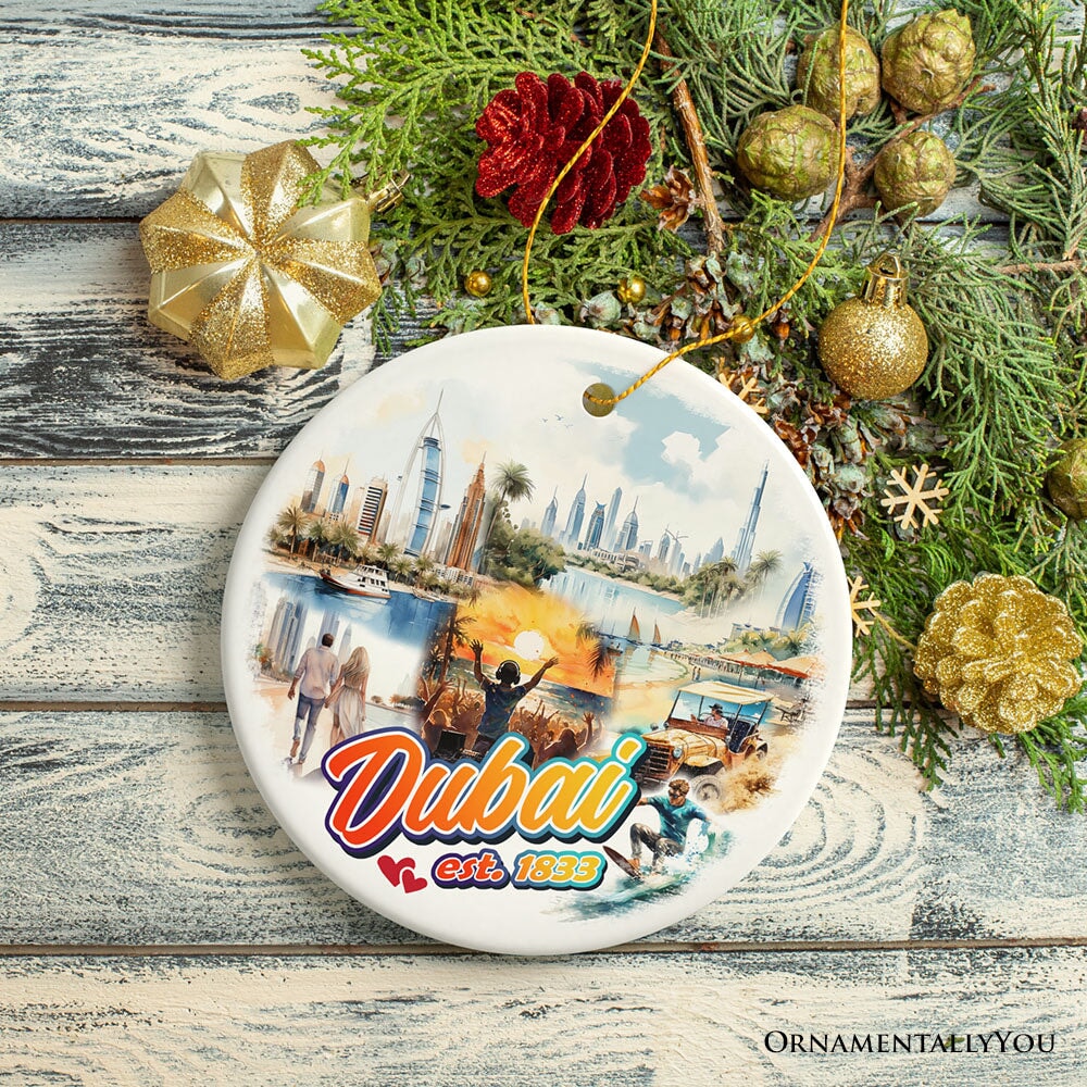 Artistic Dubai Cultural Christmas Ornament, Keepsake Souvenir and Gift