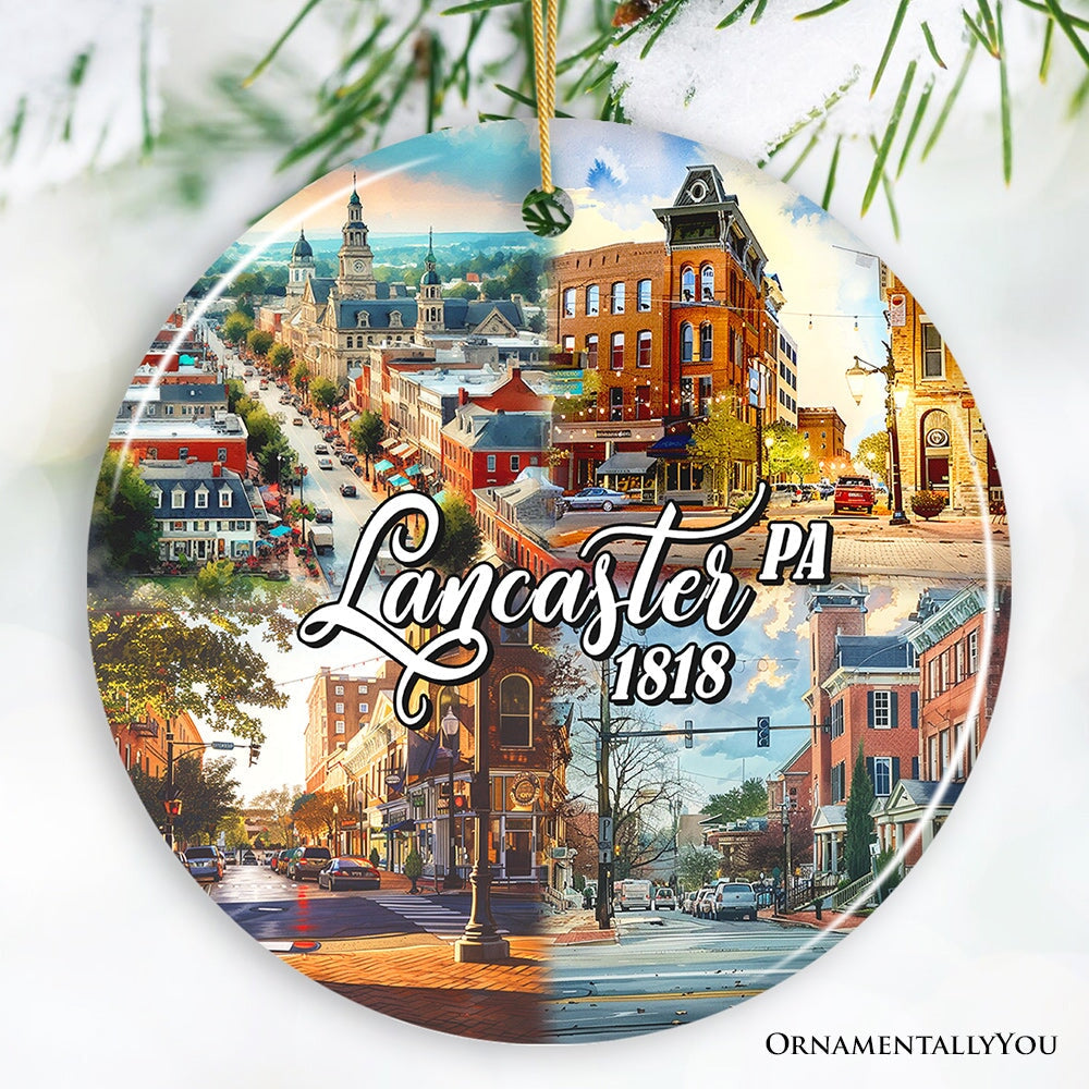 Artistic Lancaster Pennsylvania Ornament, Beautiful Amish Cultures and Countryside Christmas Gift