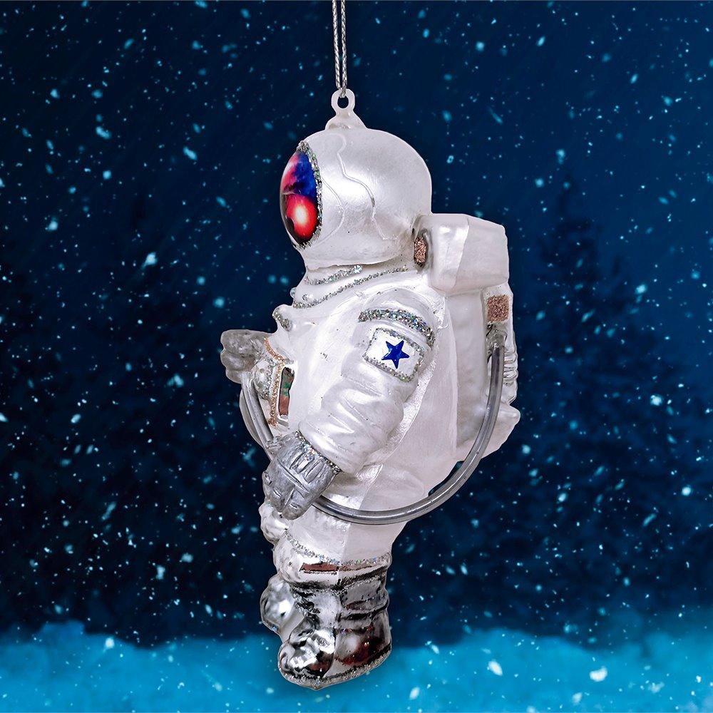 Astronaut Glass Christmas Ornament