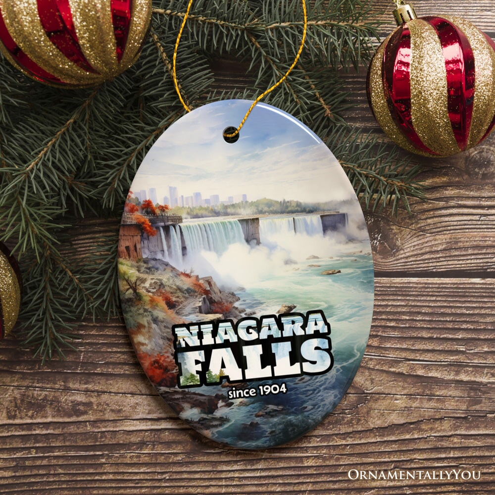 Beautiful Niagara Falls Paradise Ornament, Waterfall and Nature Travel Souvenir